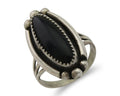 Navajo Handmade Ring 925 Silver Black Onyx Native American Artist C.80's