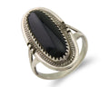 Navajo Handmade Ring 925 Silver Black Onyx Native American Artist C.80's