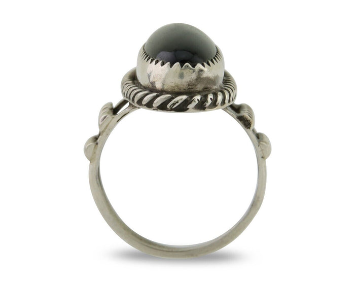 Navajo Handmade Ring 925 Silver Black Onyx Native American Artist C.80's
