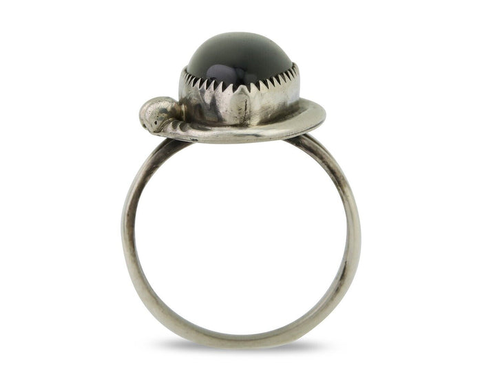 Navajo Handmade Ring 925 Silver Black Onyx Native American Artist C.80's