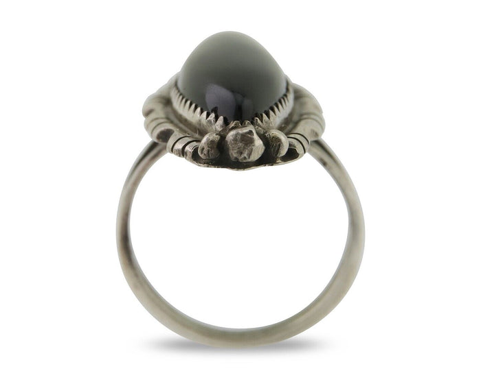 Navajo Handmade Ring 925 Silver Black Onyx Native American Artist C.80's
