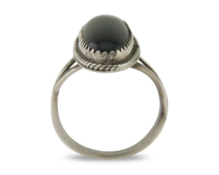Navajo Handmade Ring 925 Silver Black Onyx Native American Artist C.80's