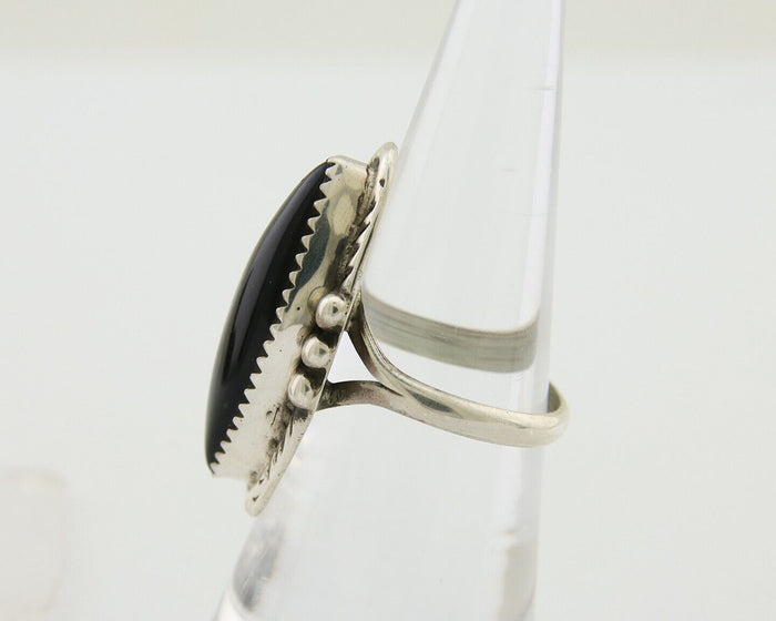 Navajo Handmade Ring 925 Silver Black Onyx Native American Artist C.80's