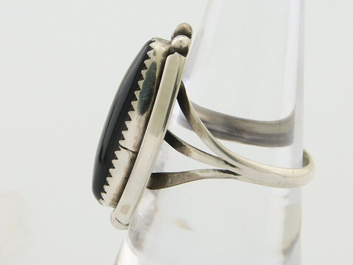 Navajo Handmade Ring 925 Silver Black Onyx Native American Artist C.80's