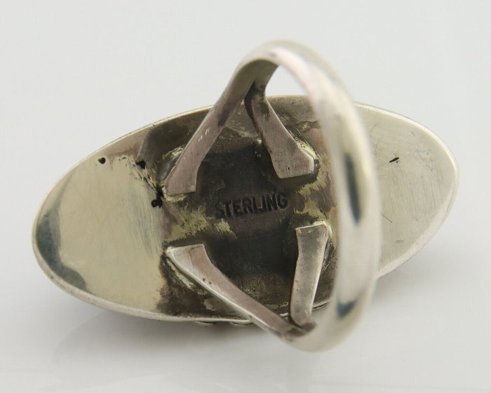 Navajo Handmade Ring 925 Silver Black Onyx Native American Artist C.80's