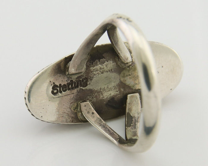Navajo Handmade Ring 925 Silver Black Onyx Native American Artist C.80's