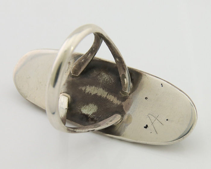 Navajo Handmade Ring 925 Silver Black Onyx Native American Artist C.80's