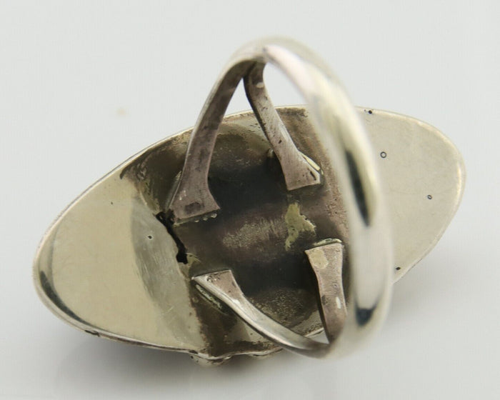 Navajo Handmade Ring 925 Silver Black Onyx Native American Artist C.80's