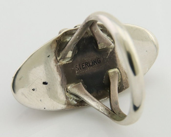 Navajo Handmade Ring 925 Silver Black Onyx Native American Artist C.80's