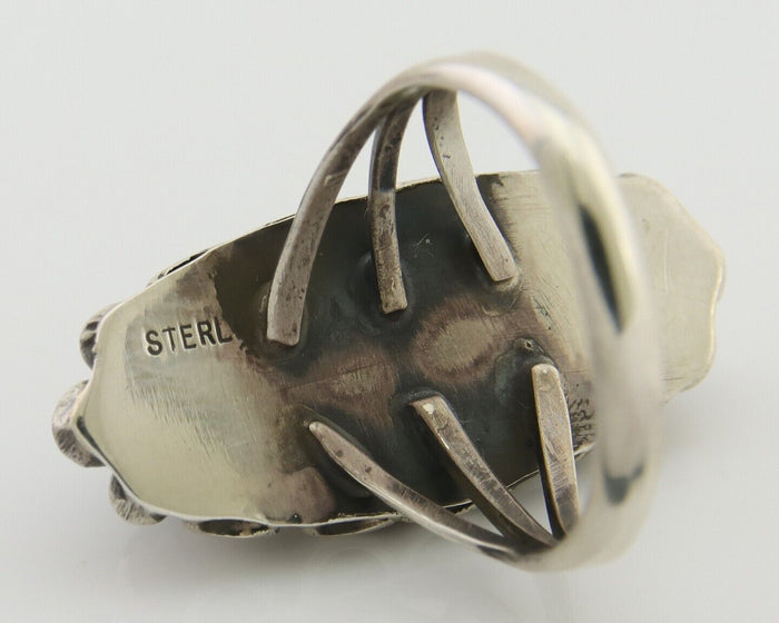 Navajo Handmade Ring 925 Silver Black Onyx Native American Artist C.80's