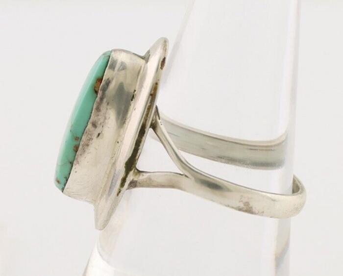 Navajo Handmade Ring 925 Silver Blue Turquoise Artist Signed Kachina C.80's
