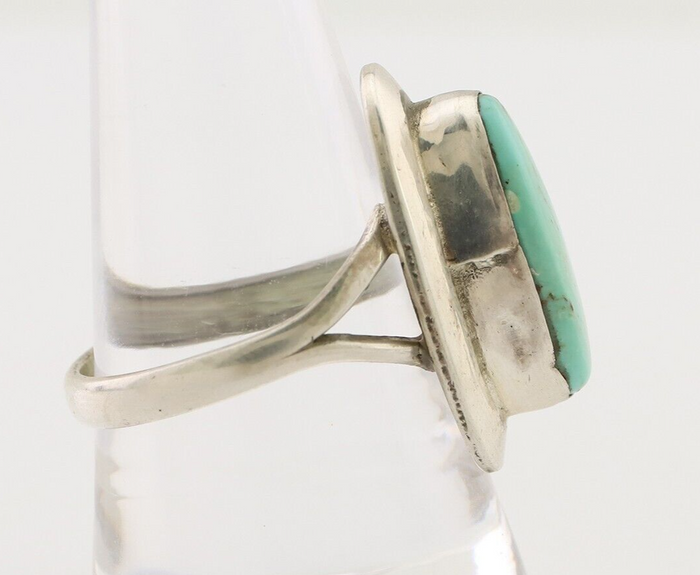 Navajo Handmade Ring 925 Silver Blue Turquoise Artist Signed Kachina C.80's