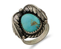 Navajo Handmade Ring 925 Silver Blue Turquoise Native American Artist C.80's