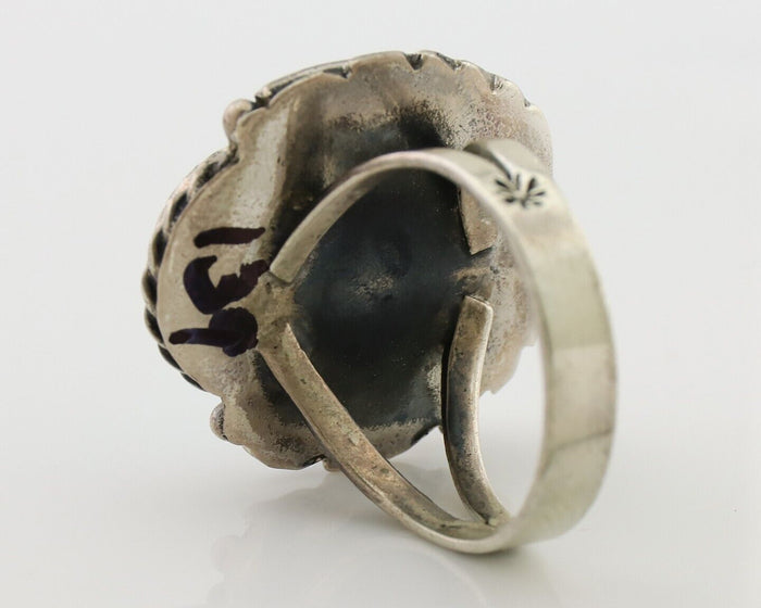 Navajo Handmade Ring 925 Silver Blue Turquoise Native American Artist C.80's