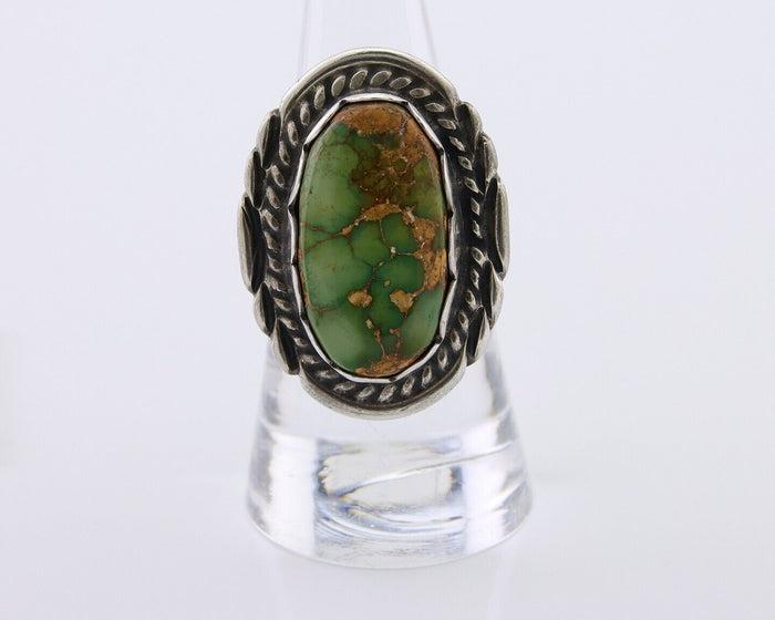 Navajo Handmade Ring 925 Silver Damele Turquoise Signed Sunrise C.80's