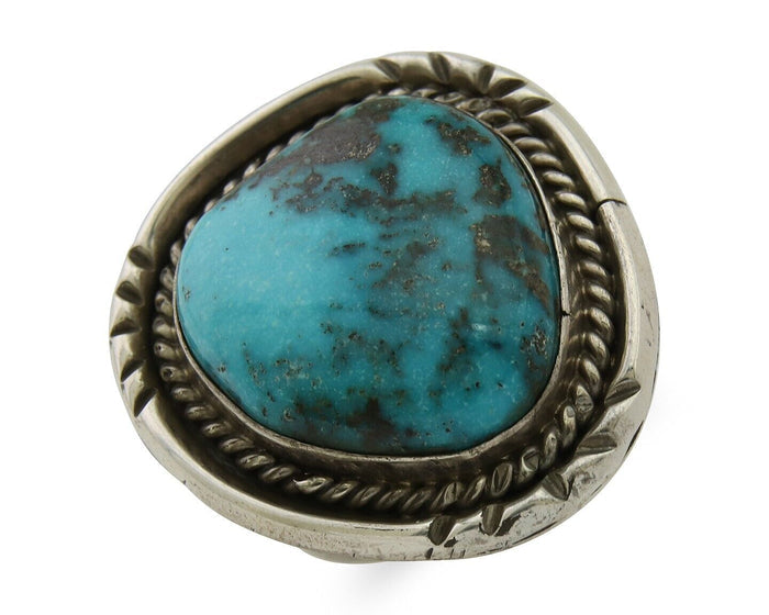 Navajo Handmade Ring 925 Silver Gem Turquoise Native Artist C.80's
