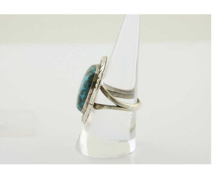 Navajo Handmade Ring 925 Silver Gem Turquoise Native Artist C.80's