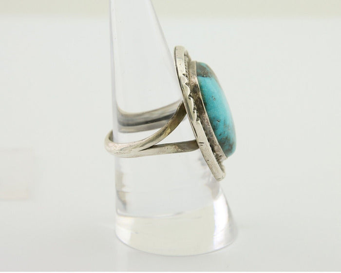 Navajo Handmade Ring 925 Silver Gem Turquoise Native Artist C.80's