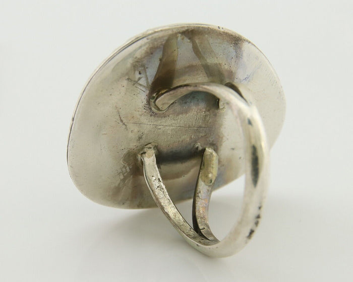 Navajo Handmade Ring 925 Silver Gem Turquoise Native Artist C.80's