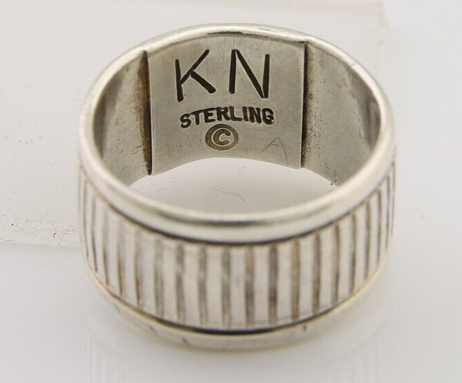 Navajo Handmade Ring 925 Silver & Gold Signed Kee Nataani C.80's