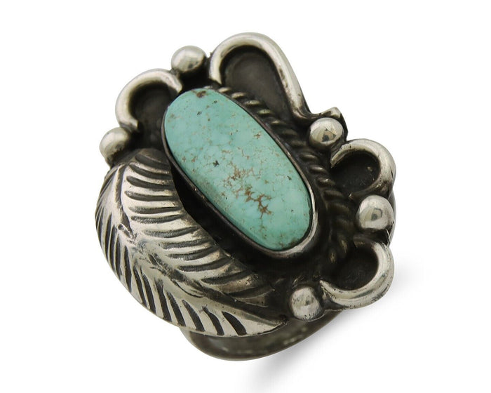 Navajo Handmade Ring 925 Silver Mine 8 Turquoise Native Artist C.80's