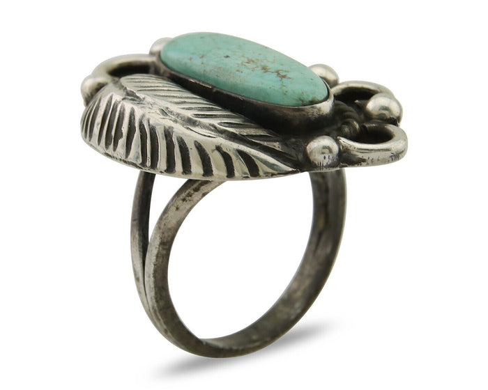 Navajo Handmade Ring 925 Silver Mine 8 Turquoise Native Artist C.80's