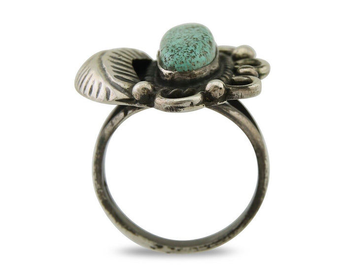 Navajo Handmade Ring 925 Silver Mine 8 Turquoise Native Artist C.80's