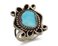Navajo Handmade Ring 925 Silver Natural Arizona Turquoise Artist C.80's