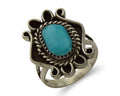 Navajo Handmade Ring 925 Silver Natural Arizona Turquoise Artist C.80's