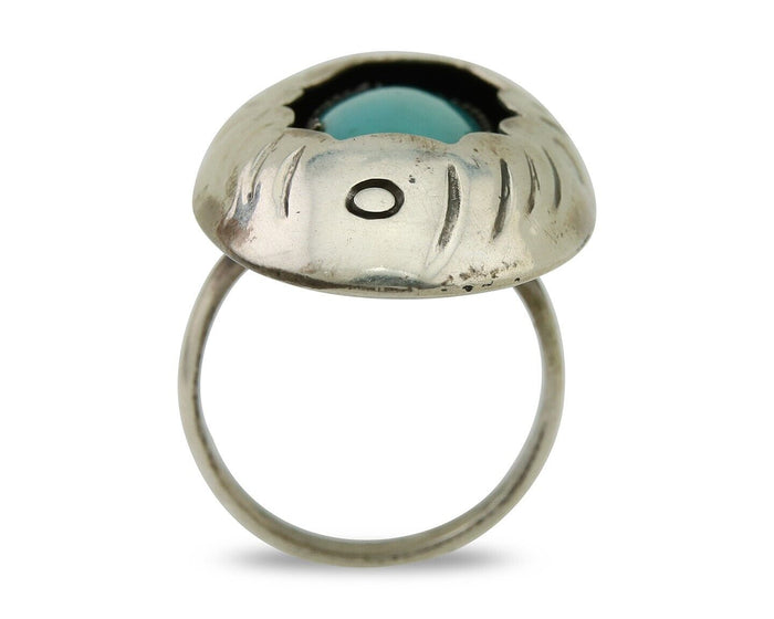 Navajo Handmade Ring 925 Silver Natural Arizona Turquoise Artist C.80's