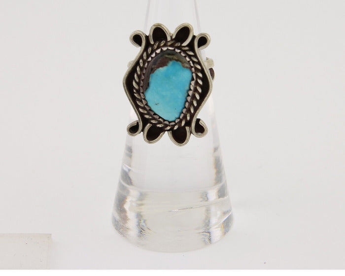 Navajo Handmade Ring 925 Silver Natural Arizona Turquoise Artist C.80's