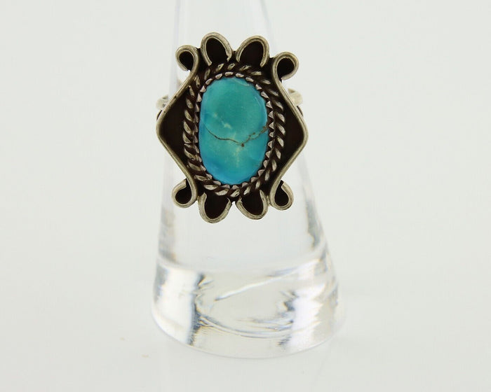 Navajo Handmade Ring 925 Silver Natural Arizona Turquoise Artist C.80's