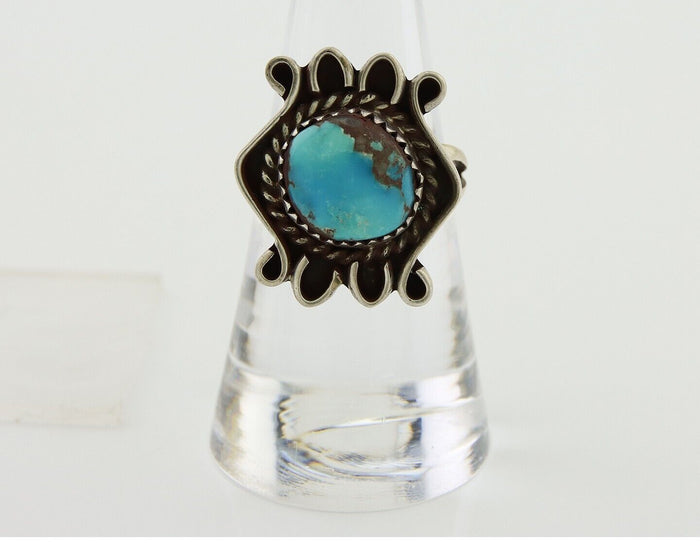 Navajo Handmade Ring 925 Silver Natural Arizona Turquoise Artist C.80's