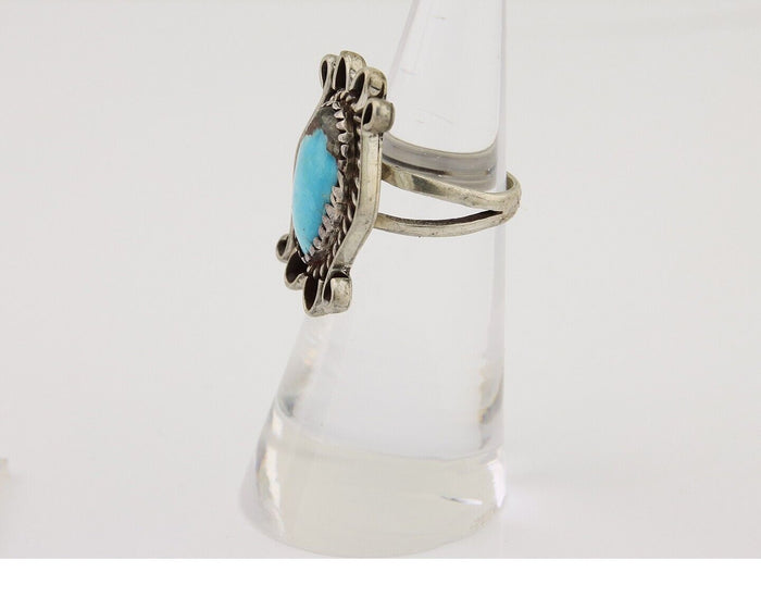 Navajo Handmade Ring 925 Silver Natural Arizona Turquoise Artist C.80's
