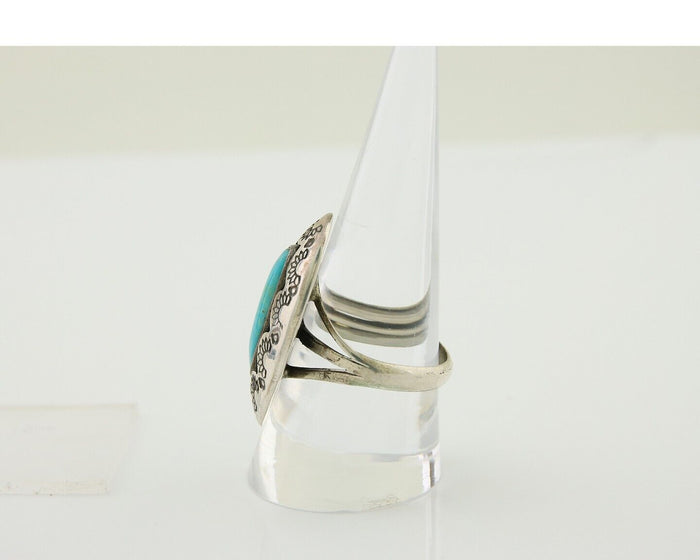 Navajo Handmade Ring 925 Silver Natural Arizona Turquoise Artist C.80's