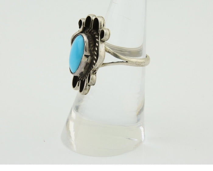 Navajo Handmade Ring 925 Silver Natural Arizona Turquoise Artist C.80's