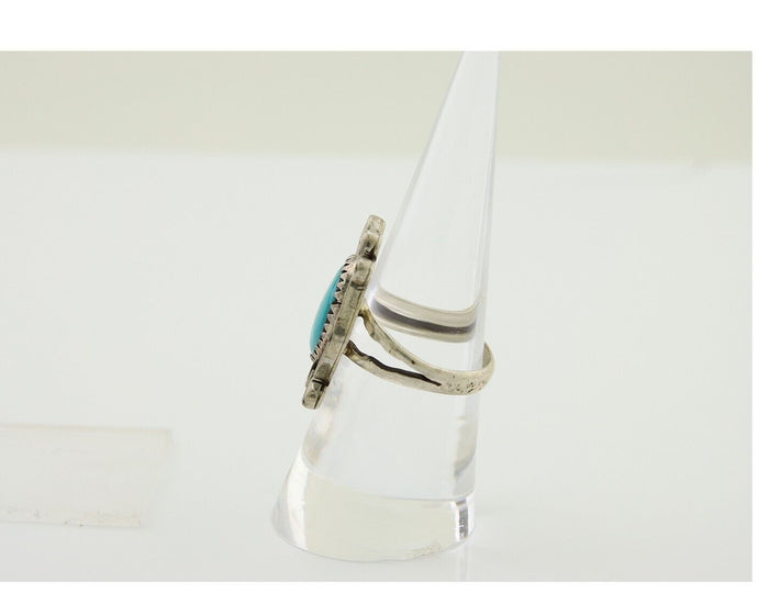 Navajo Handmade Ring 925 Silver Natural Arizona Turquoise Artist C.80's