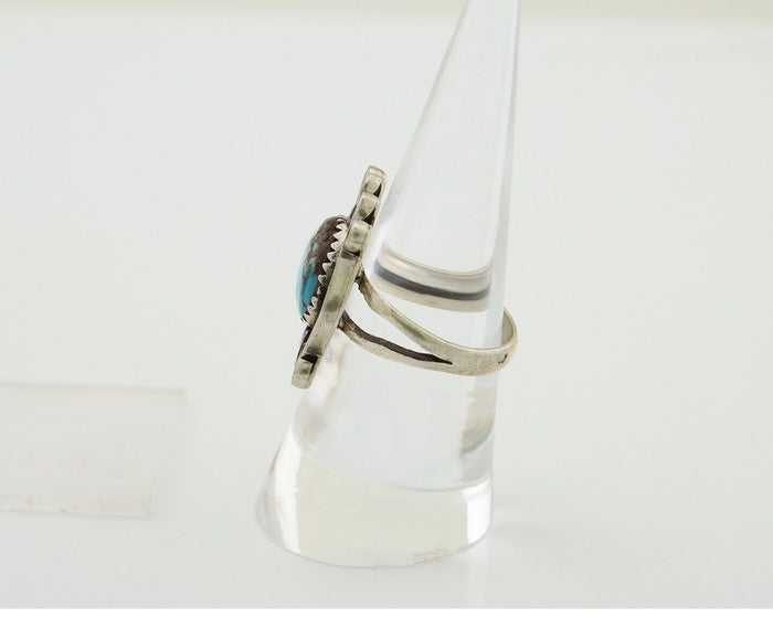 Navajo Handmade Ring 925 Silver Natural Arizona Turquoise Artist C.80's