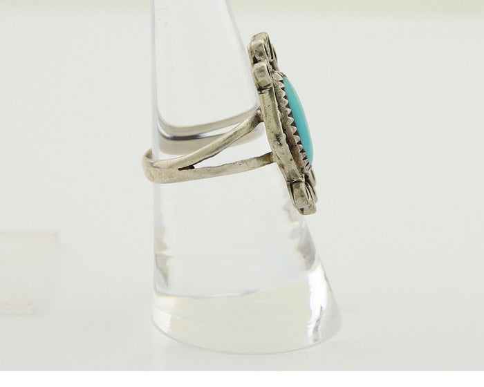 Navajo Handmade Ring 925 Silver Natural Arizona Turquoise Artist C.80's