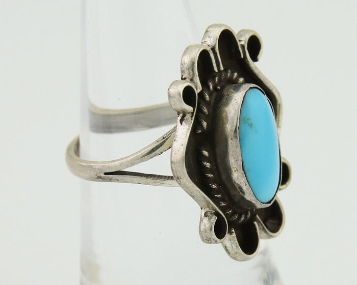 Navajo Handmade Ring 925 Silver Natural Arizona Turquoise Artist C.80's