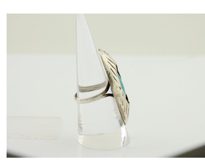Navajo Handmade Ring 925 Silver Natural Arizona Turquoise Artist C.80's