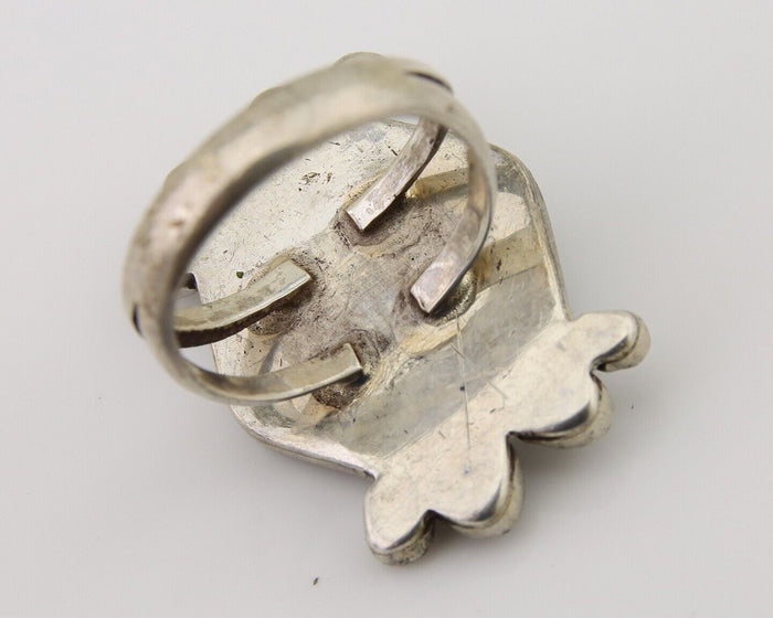Navajo Handmade Ring 925 Silver Natural Arizona Turquoise Artist C.80's