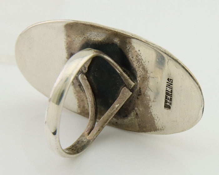 Navajo Handmade Ring 925 Silver Natural Arizona Turquoise Artist C.80's