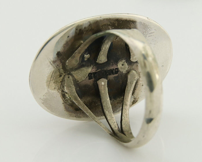 Navajo Handmade Ring 925 Silver Natural Arizona Turquoise Artist C.80's