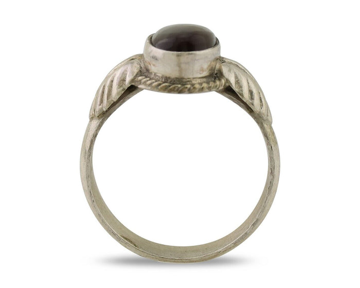 Navajo Handmade Ring 925 Silver Natural Fire Opal Native Artist Size 5.0 C.80's