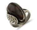 Navajo Handmade Ring 925 Silver Natural Fire Opal Native Artist Size 5.25 C.80's