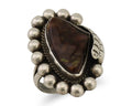 Navajo Handmade Ring 925 Silver Natural Fire Opal Native Artist Size 6.25 C.80's