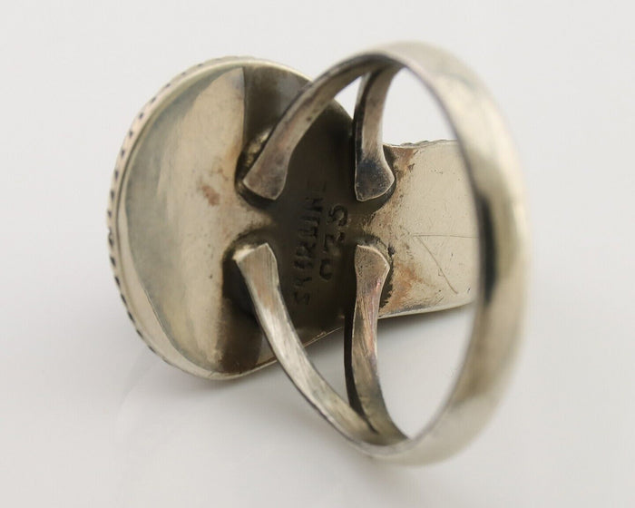 Navajo Handmade Ring 925 Silver Natural Fire Opal Native Artist Size 6.5 C.80's