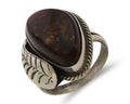 Navajo Handmade Ring 925 Silver Natural Fire Opal Native Artist Size 7.0 C.80's