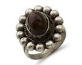 Navajo Handmade Ring 925 Silver Natural Fire Opal Native Artist Size 7.0 C.80's